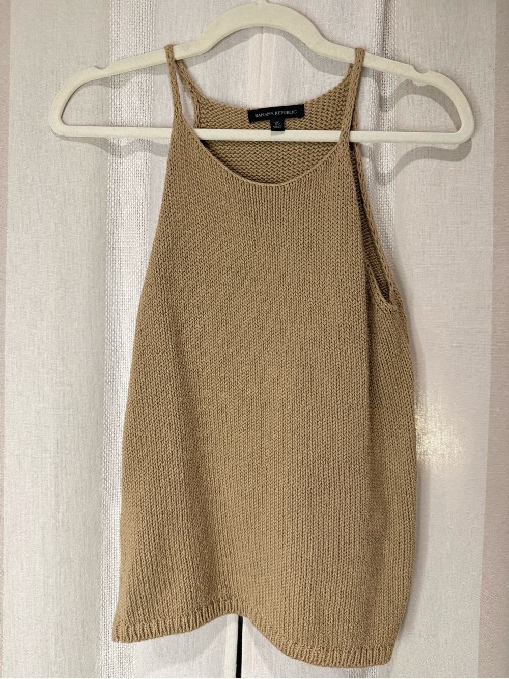 Banana Republic Tan Knit Tank with Racerback Straps